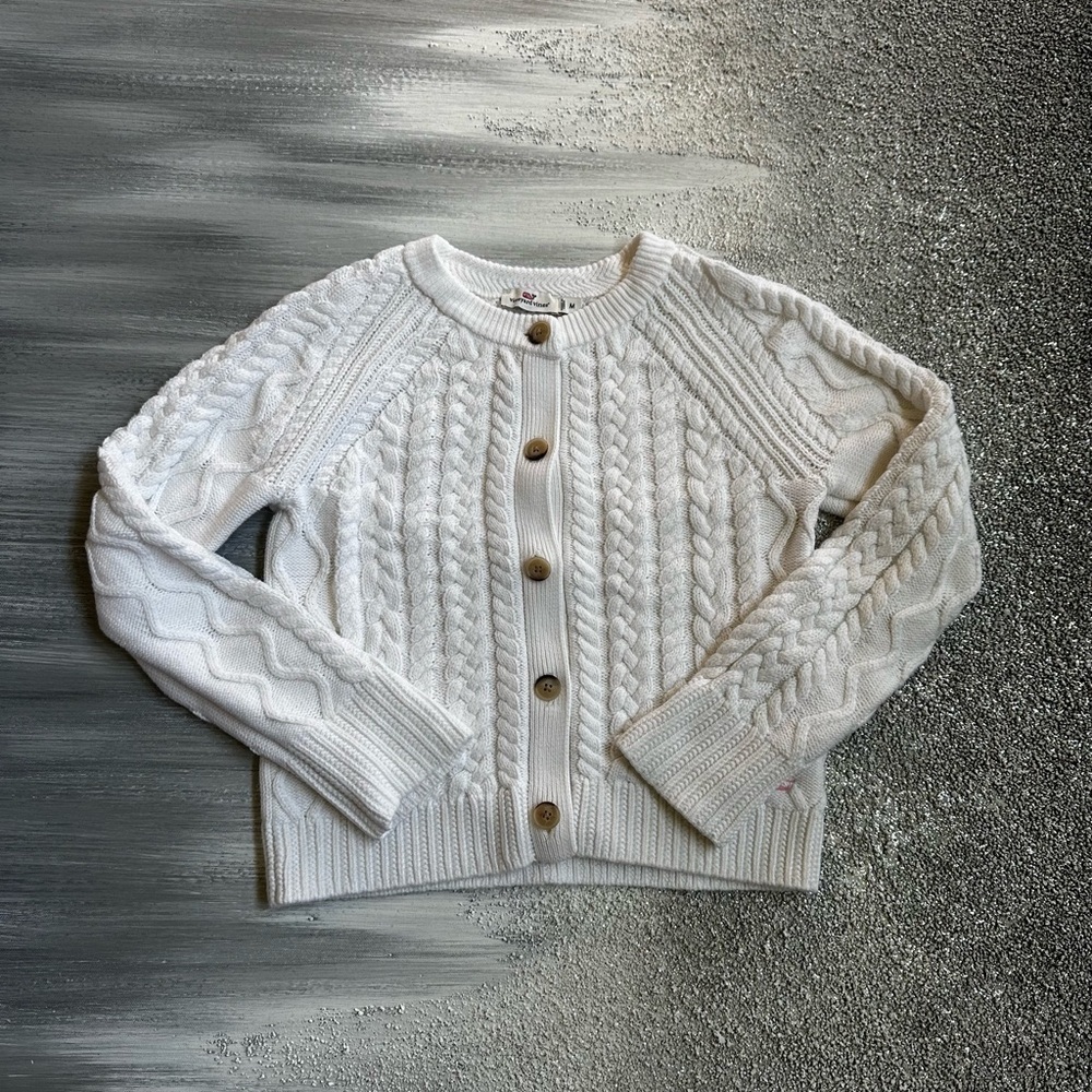 Vineyard Vines Ivory Cable Knit Jacket
